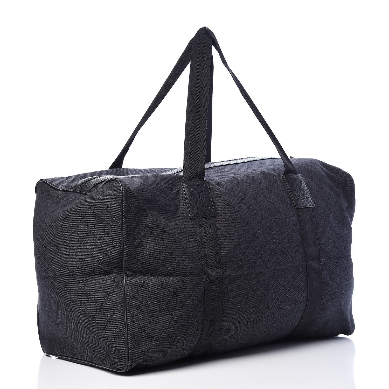 Gucci Denim Monogram Large Collapsible Carry On Duffle Black 4 of 14