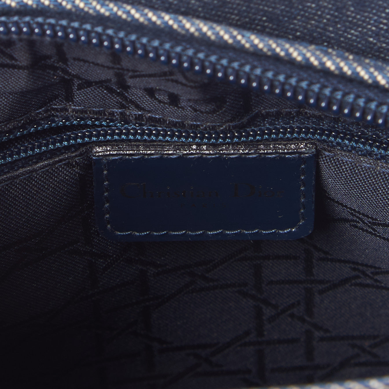 Denim Cannage Medium Lady Dior Blue