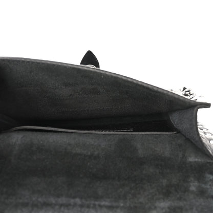 Valentino Garavani Calfskin Small Guitar Strap Rockstud Rolling Shoulder Flap Bag Black 5 of 10