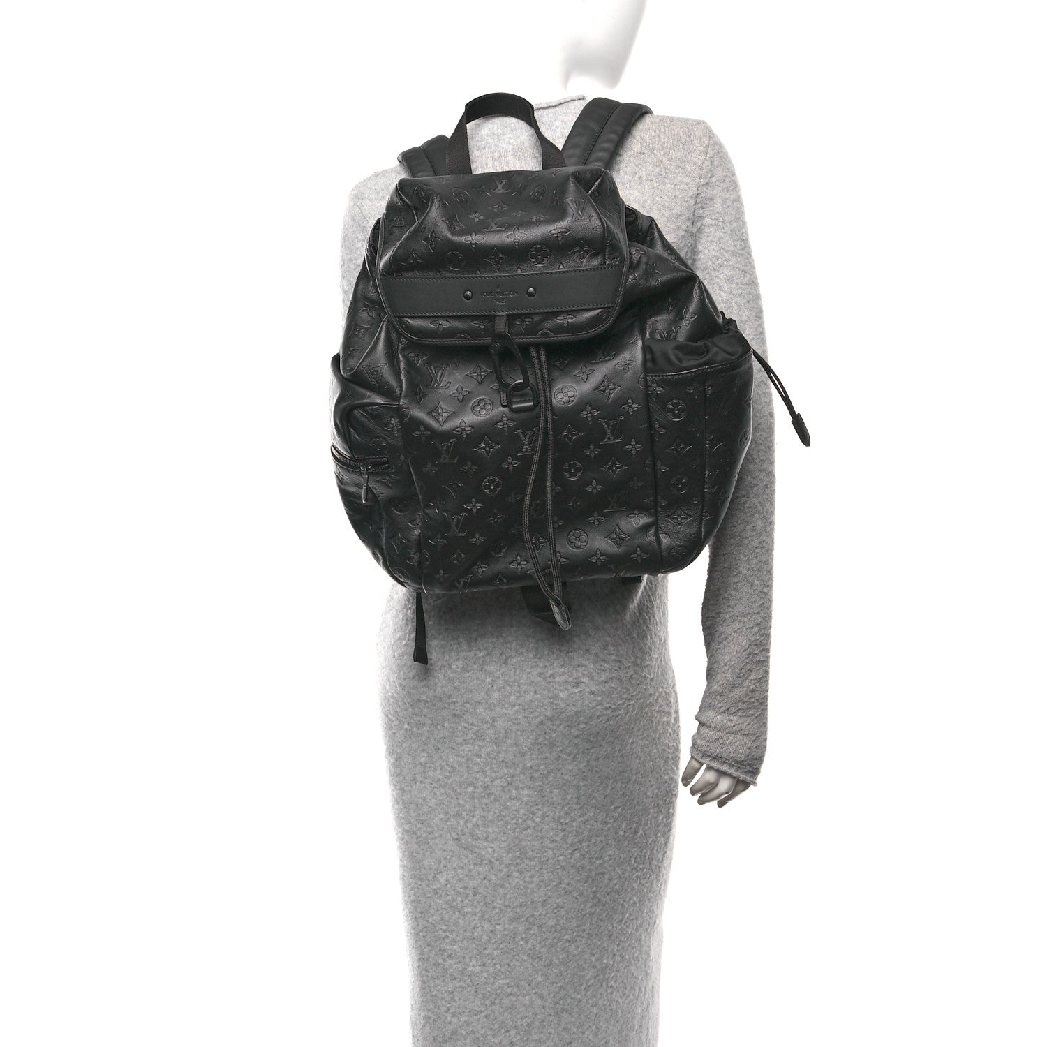 Louis Vuitton Calfskin Monogram Shadow Discovery Backpack Black 2 of 9