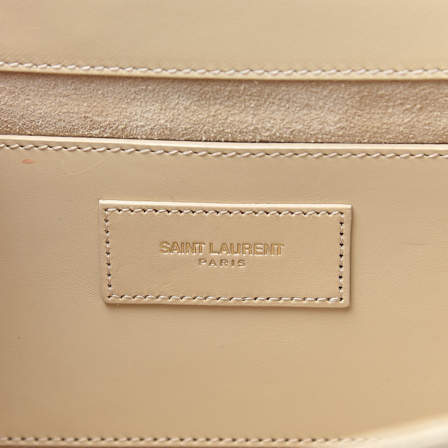 Calfskin Classic Monogram Tassel Clutch Nude Powder
