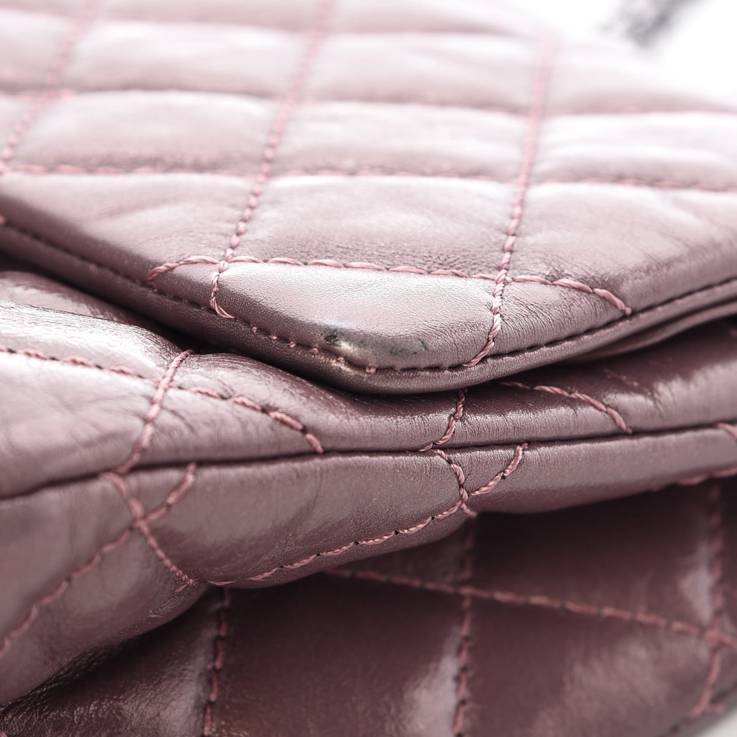 Metallic Aged Calfskin Quilted 2.55 Reissue 226 Flap Rose Fonce