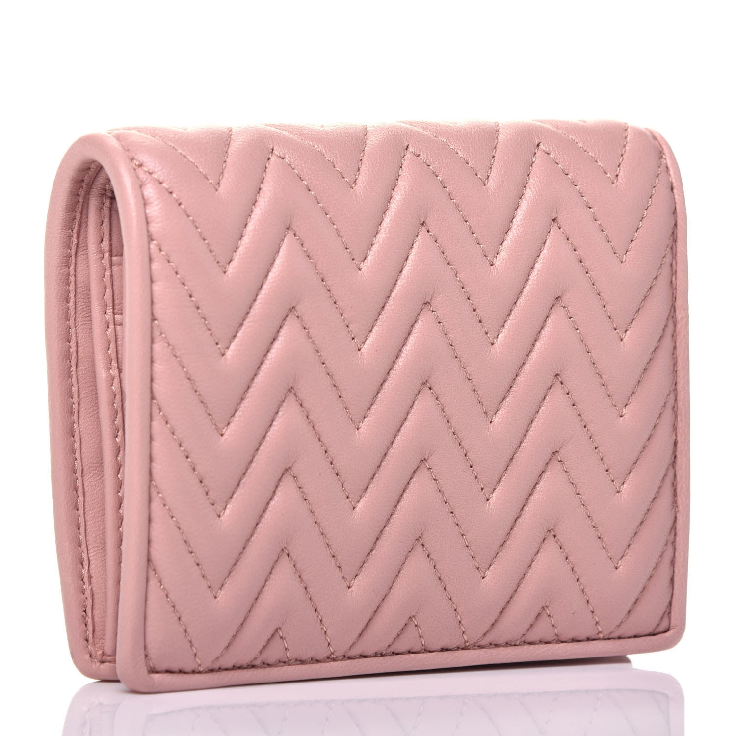 Miu Miu Nappa Matelasse Compact Wallet Orchidea 3 of 7