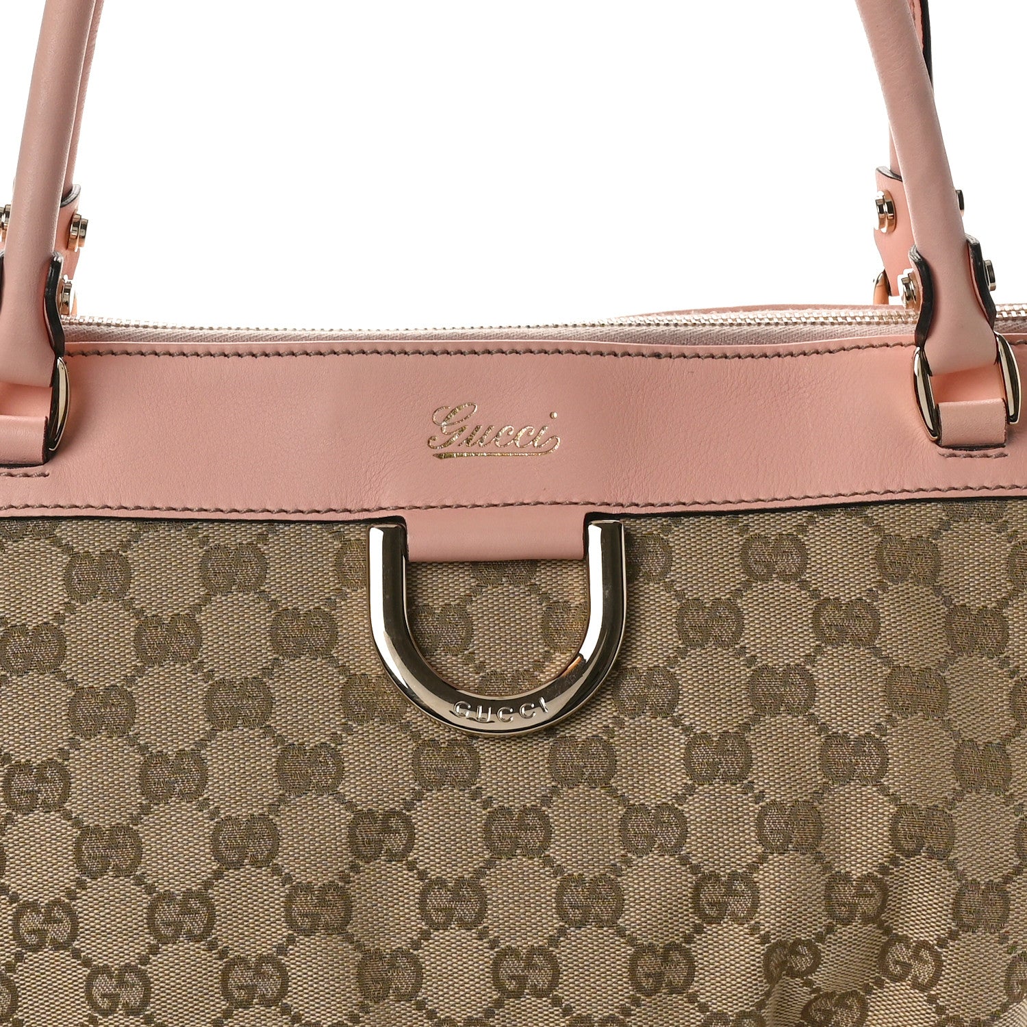 Gucci Monogram D Gold Tote Pink 8 of 15