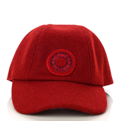 Hermes Wool Davis Varsity Cap 56 Rouge 2 of 6
