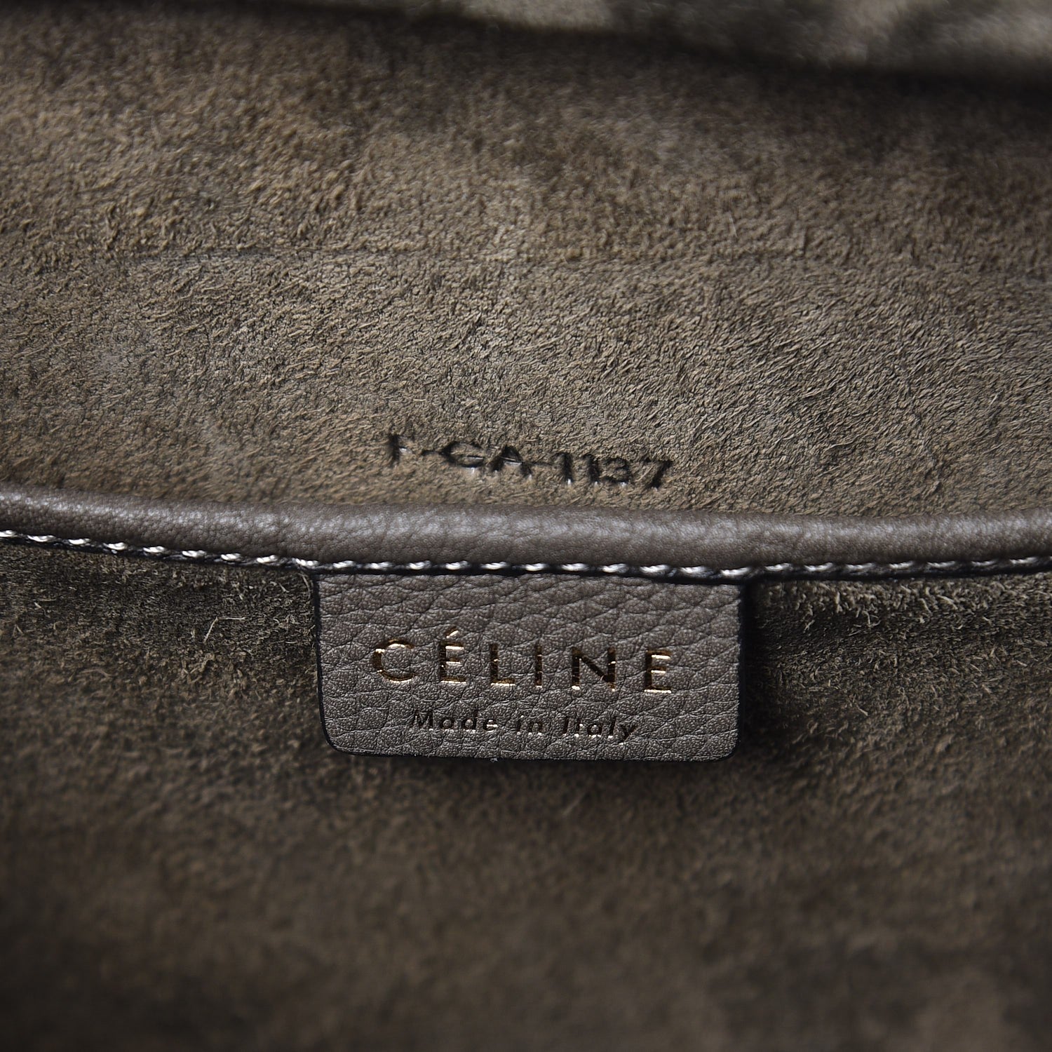 Celine Drummed Calfskin Nano Luggage Stone 8 of 9