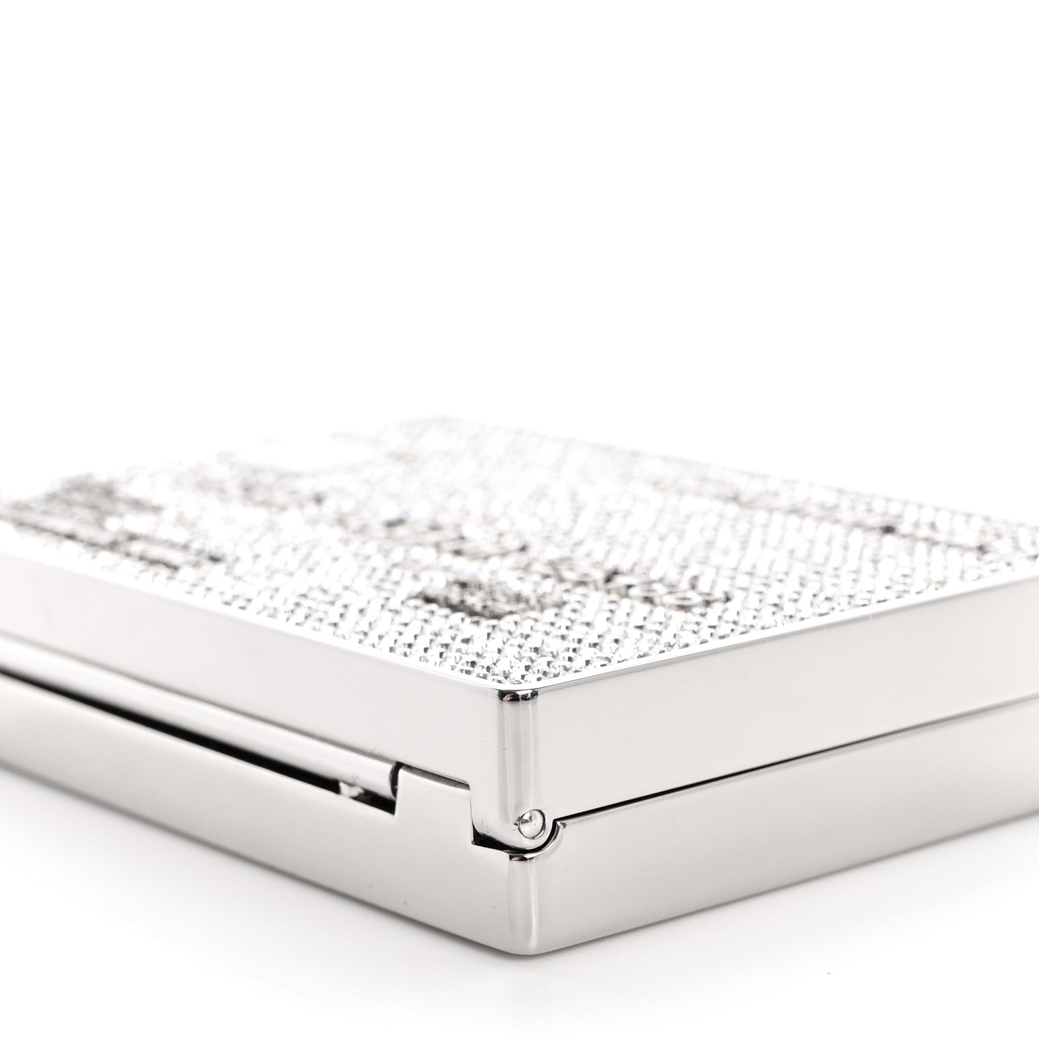 Alexander Wang Crystal Credit Card Wangloc Minaudiere Clutch  Silver 9 of 11