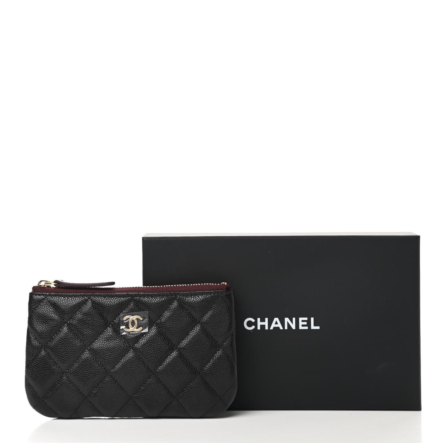 Caviar Quilted Small Cosmetic Case Black