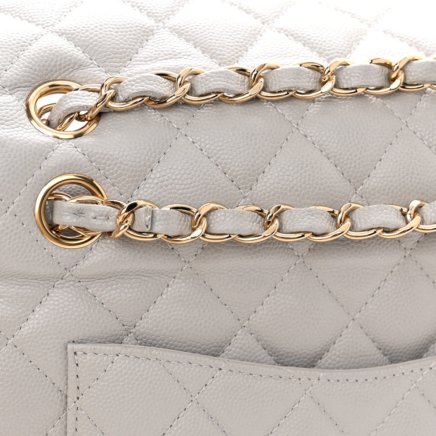 Chanel Caviar Quilted Small Double Flap Grey 12 of 13