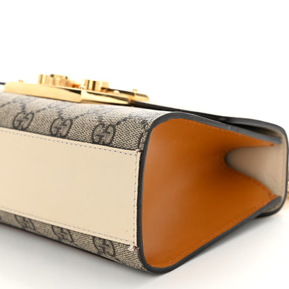 Gucci GG Supreme Monogram Calfskin Small Padlock Shoulder Bag Beige Mystic White Sun Oil 9 of 9