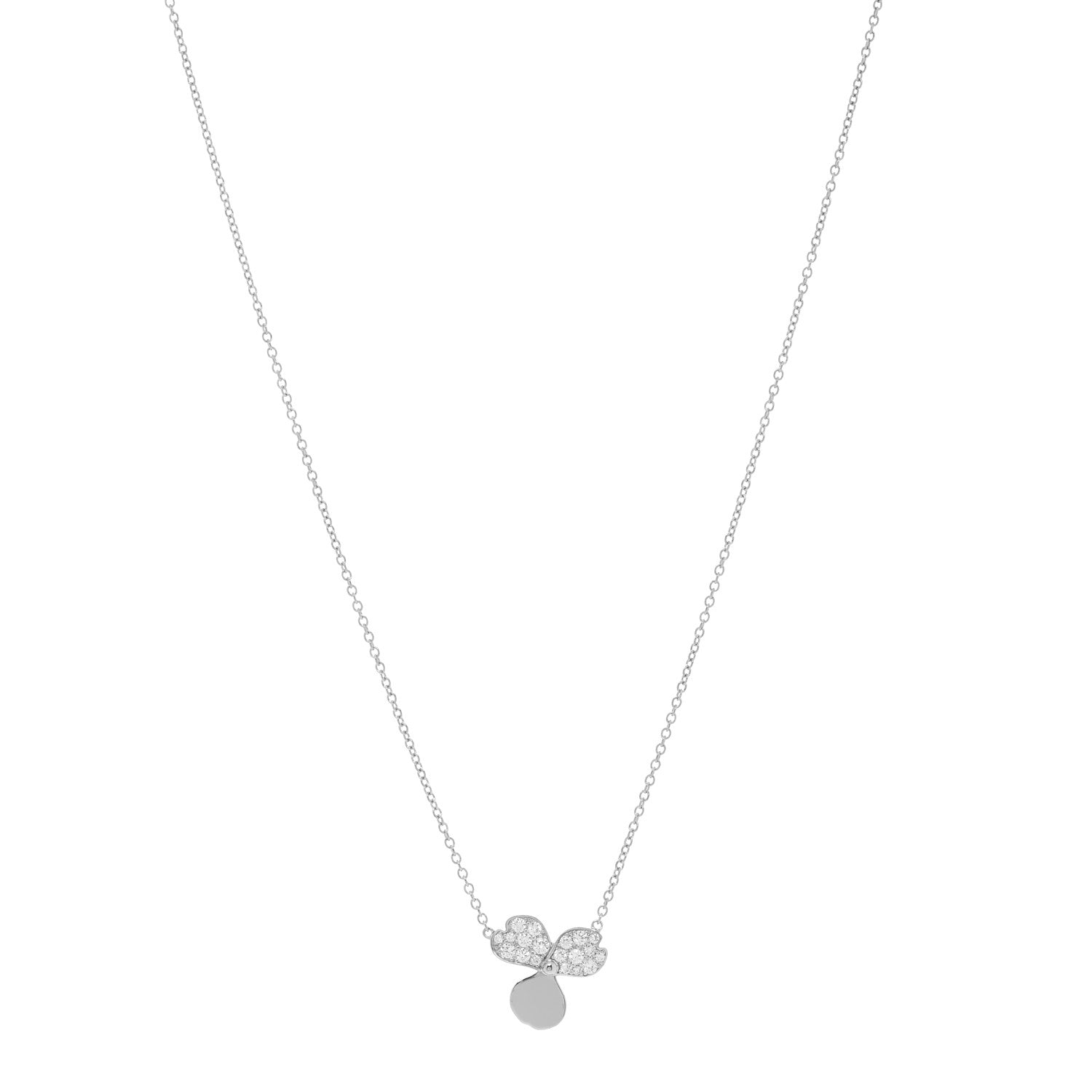 Tiffany Platinum Diamond .17ctw Small Paper Flowers Pendant Necklace 1 of 4