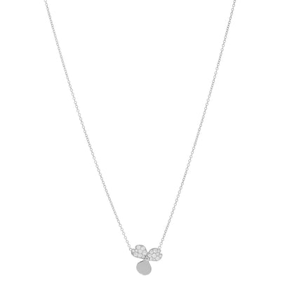 Tiffany Platinum Diamond .17ctw Small Paper Flowers Pendant Necklace 1 of 4