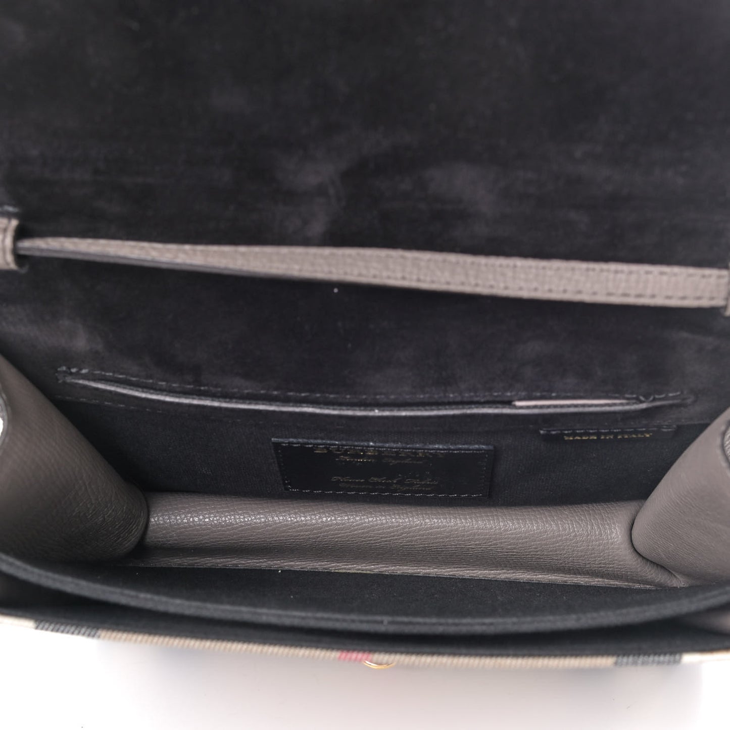 Derby Calfskin House Check Small Macken Crossbody Bag Light Grey Melange