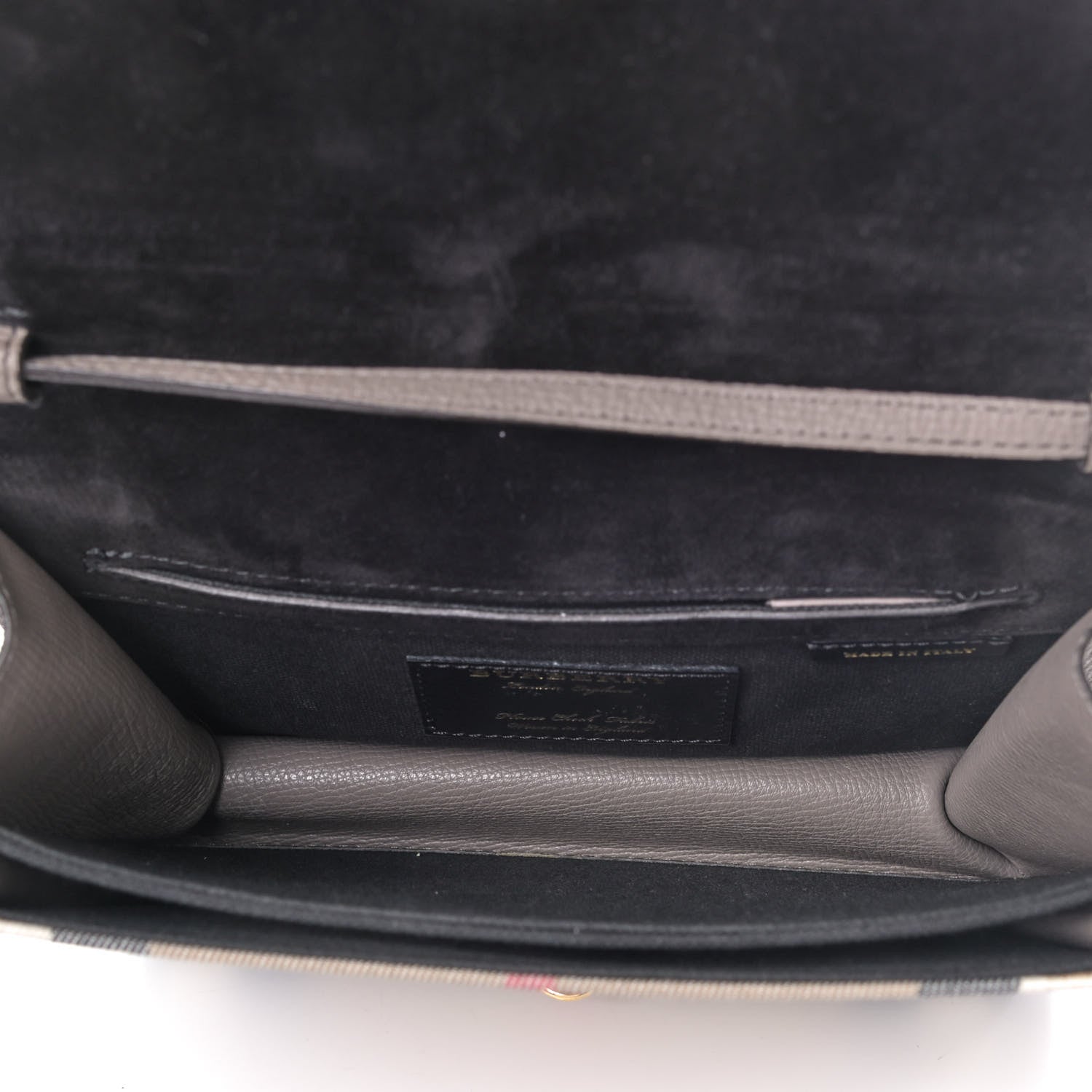 Burberry Derby Calfskin House Check Small Macken Crossbody Bag Light Grey Melange 4 of 4