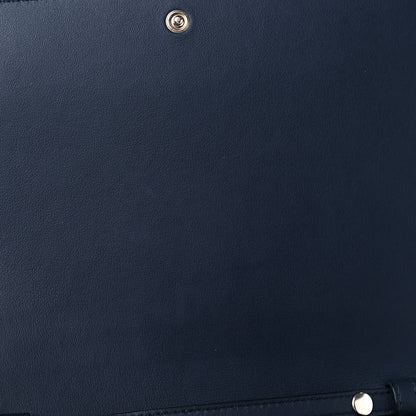 Celine Smooth Lambskin Frame Evening Chain Clutch Terracotta Navy 10 of 10