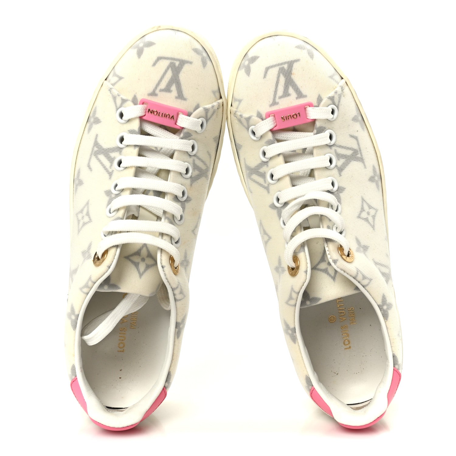 Louis Vuitton Technical Fabric Calfskin Monogram Frontrow Sneakers 35.5 Pink 2 of 10