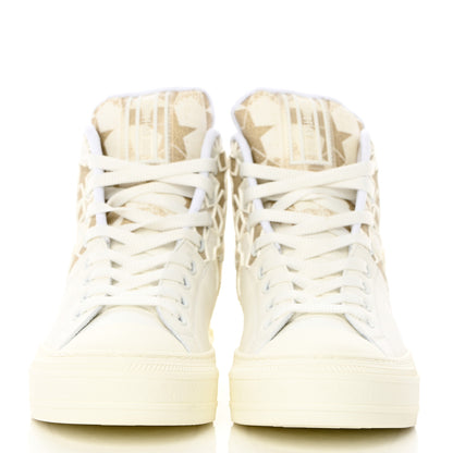 Christian Dior Canvas Embroidered Womens Walk'n' Dior Star High Top Sneakers 36.5 White Gold 3 of 18