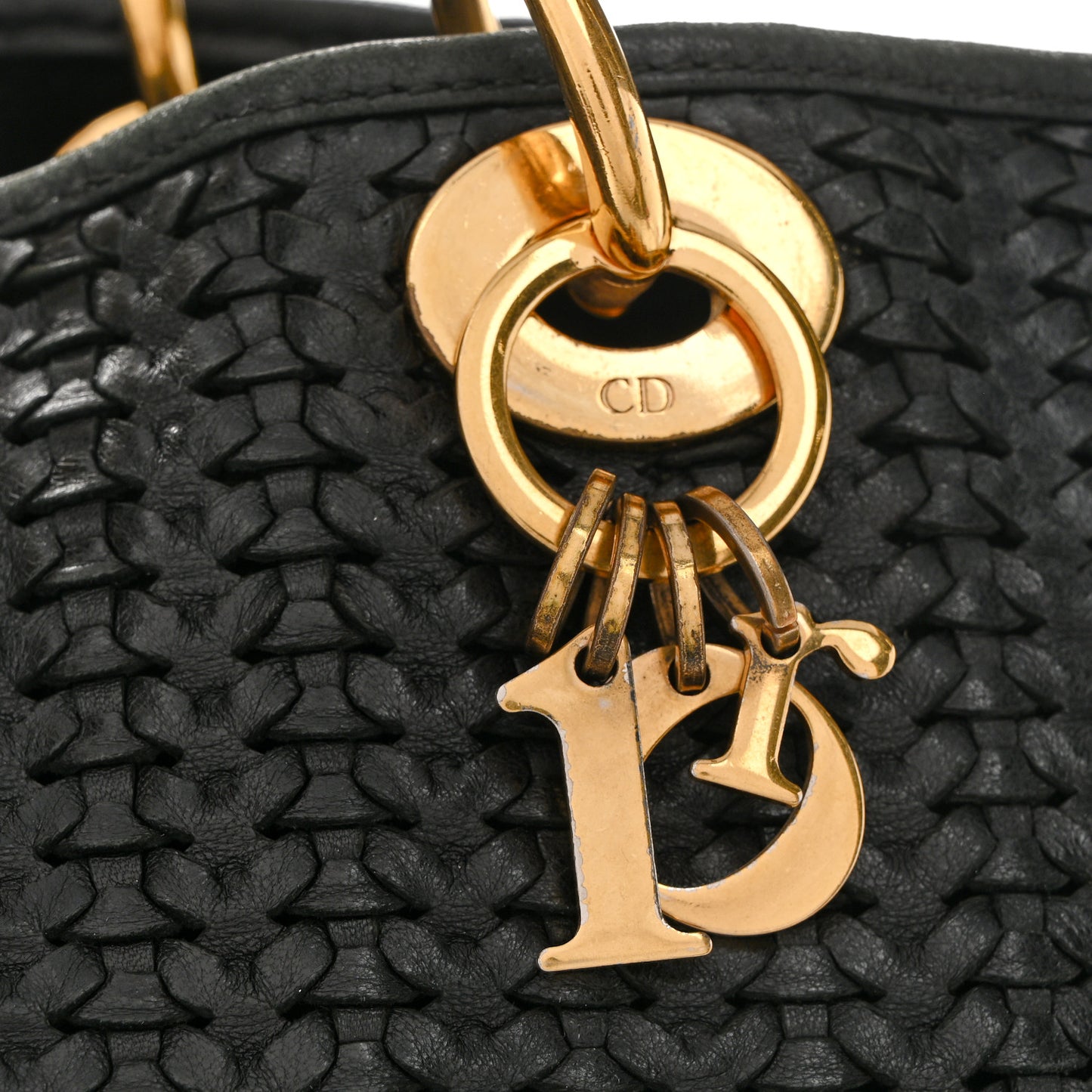 Lambskin Woven Dior Soft Shopping Tote Black