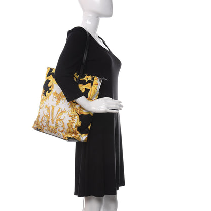 Versace Nylon Baroque Print Tote Black 2 of 9