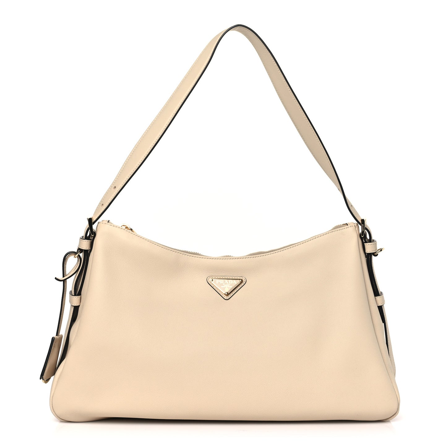 Soft Calfskin Large Aimée Shoulder Bag Travertine
