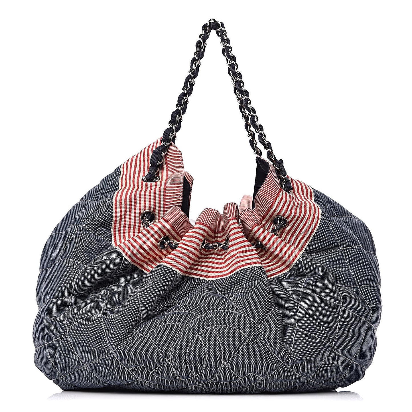 Denim Quilted Large Stretch Spirit Cabas Blue