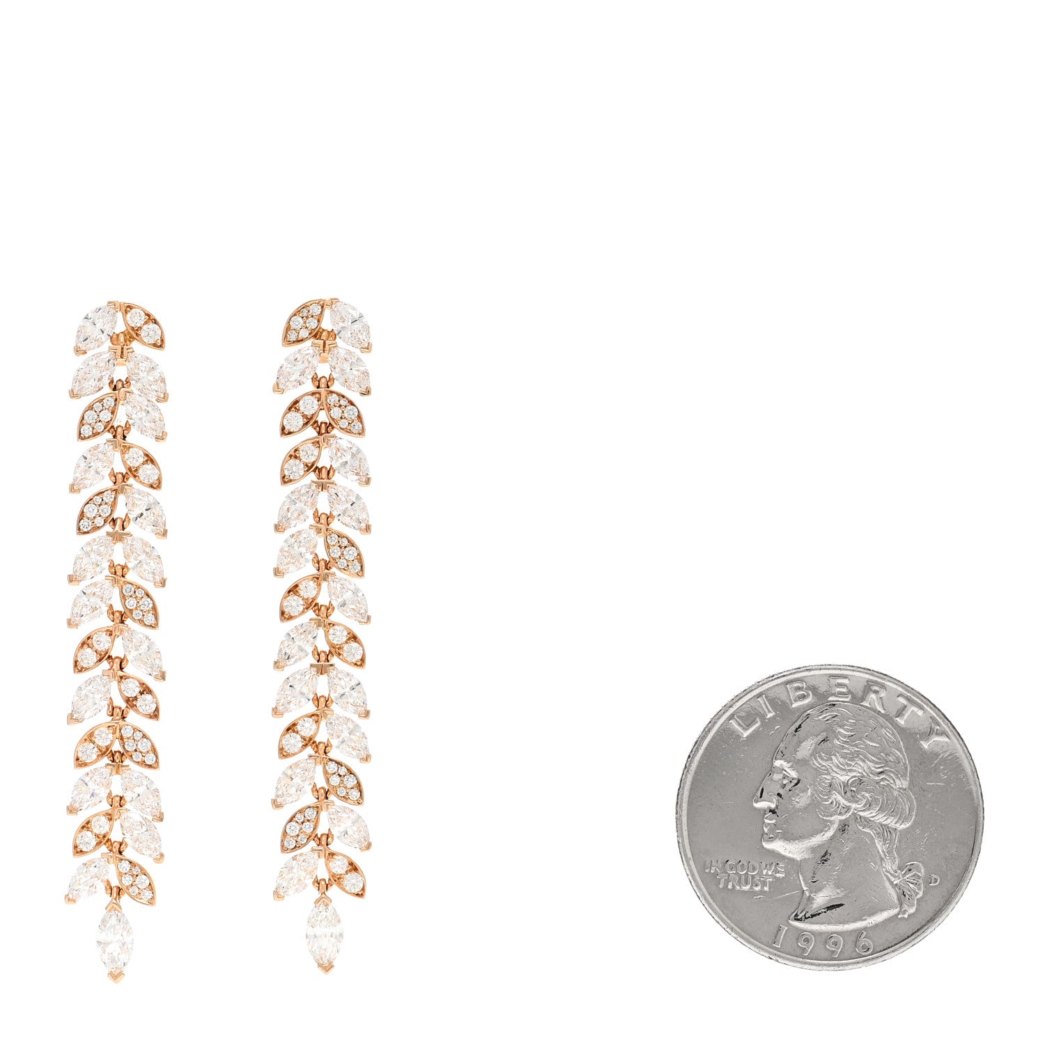 Tiffany 18K Yellow Gold Diamond Victoria Vine Drop Earrings 2 of 5