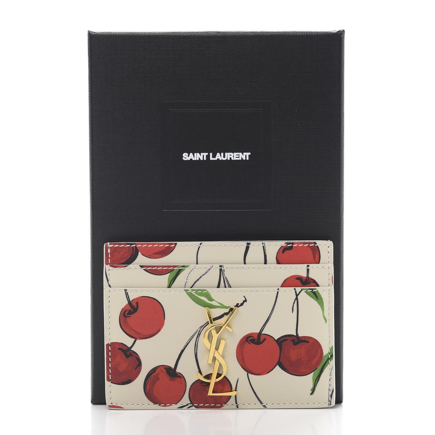 Calfskin Monogram Cherry Credit Card Case