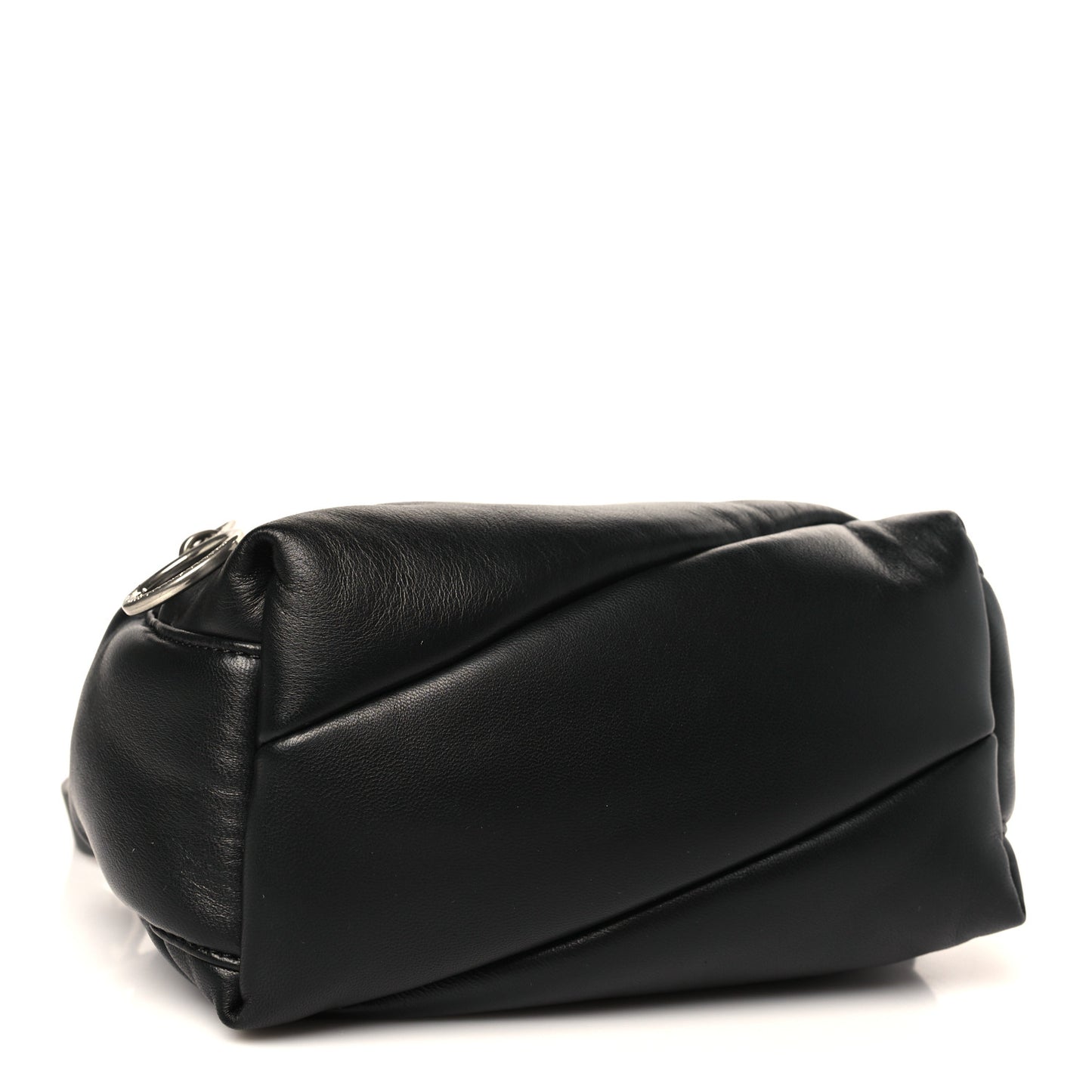 Calfskin Puffy Pump Pouch Crossbody Bag Black
