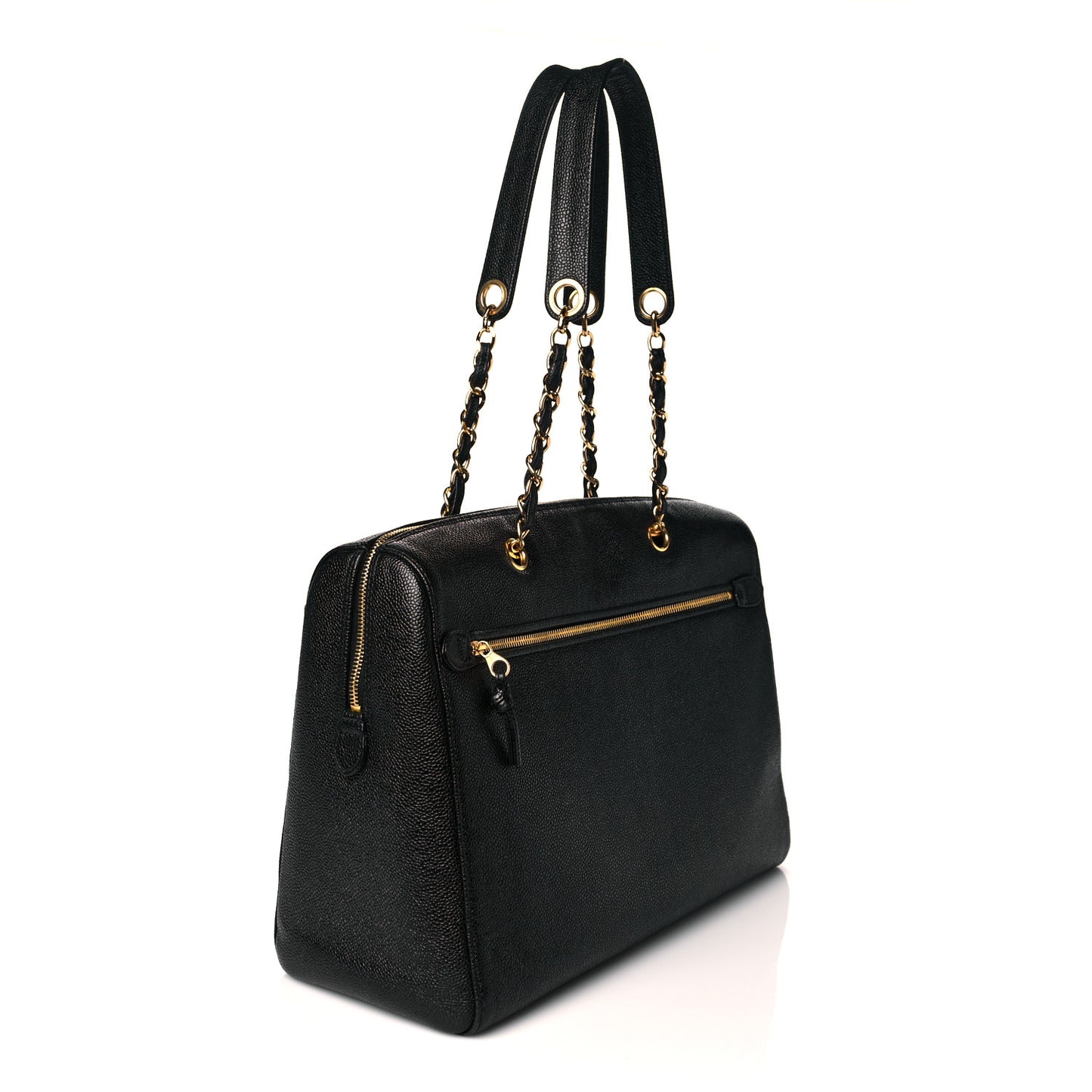 Caviar Large CC Shoulder Bag Black