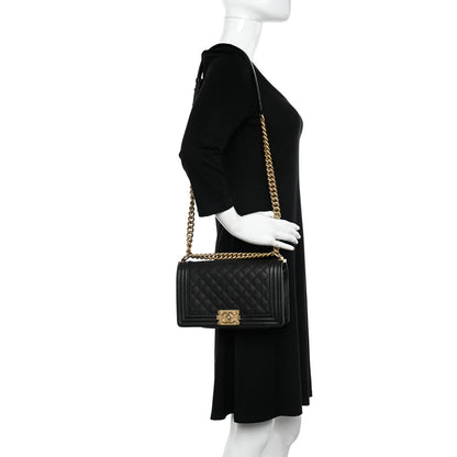 Chanel Caviar Quilted Medium Boy Flap Black 3 of 14