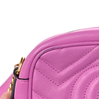 Gucci Calfskin Matelasse Mini GG Marmont Chain Shoulder Bag Candy Mousse 14 of 19
