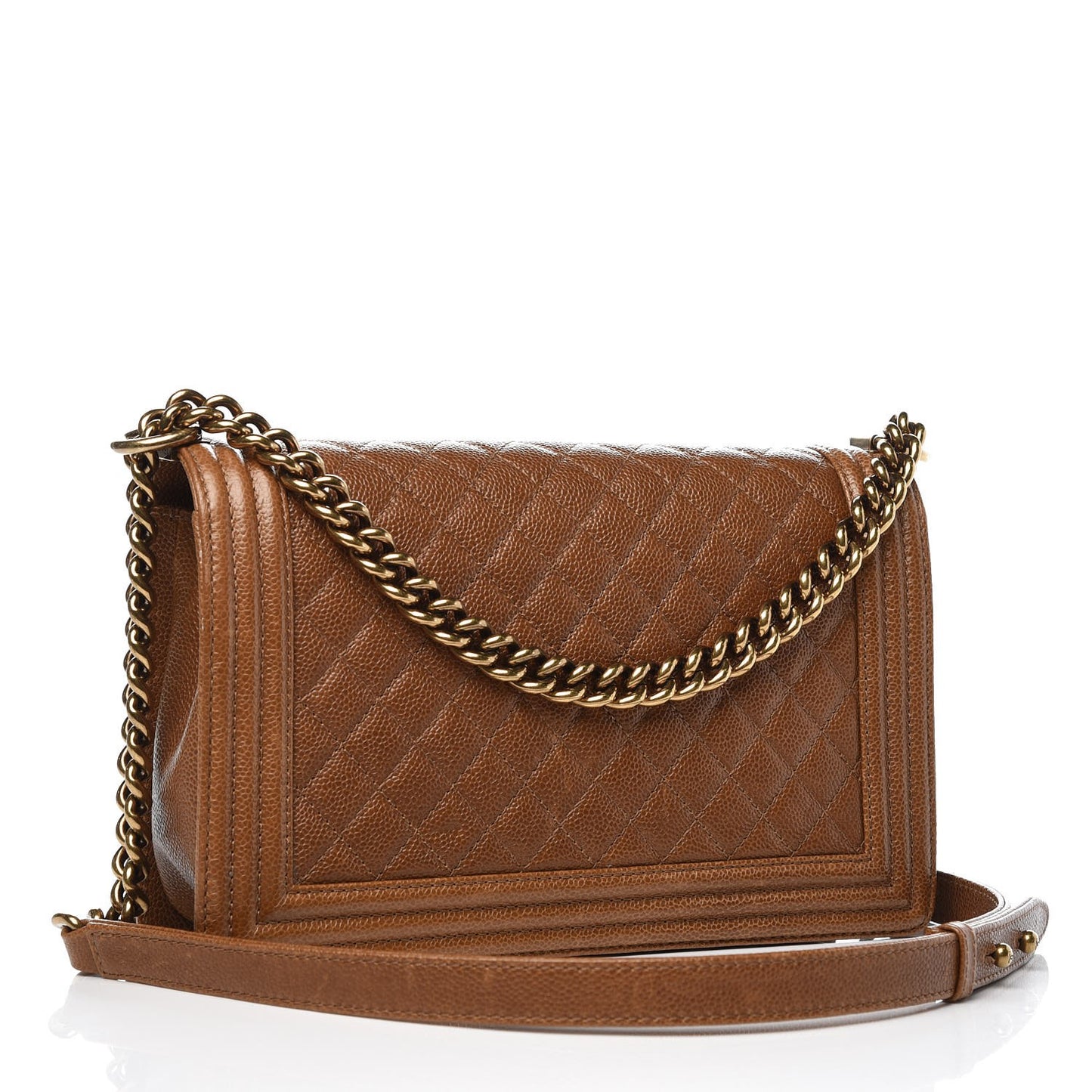 Caviar Quilted New Medium Boy Flap Brown