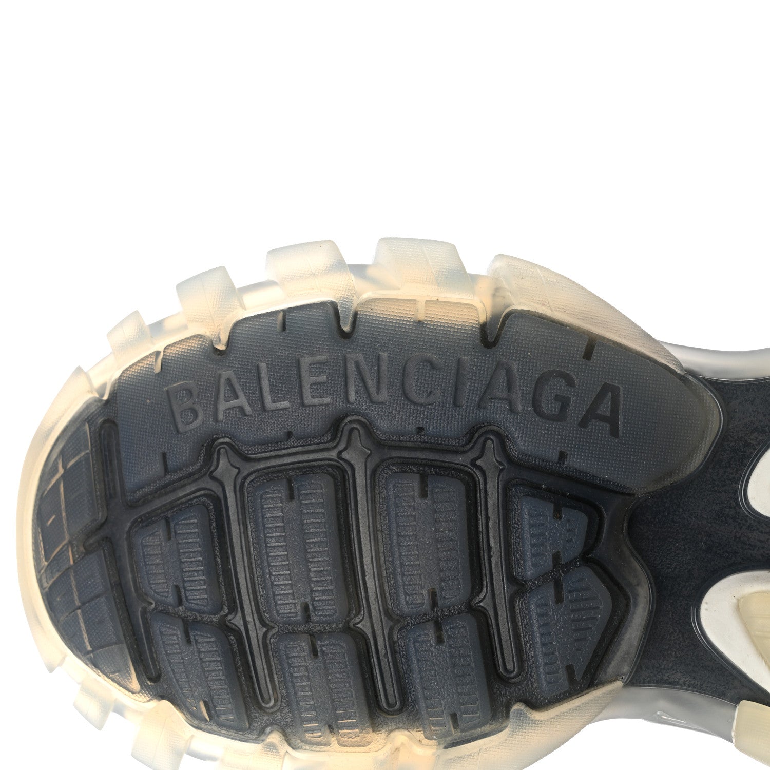 Balenciaga Rubber Mesh Fabric Bi-Color Clear Sole Womens Track Sneakers 37 White Black 8 of 9