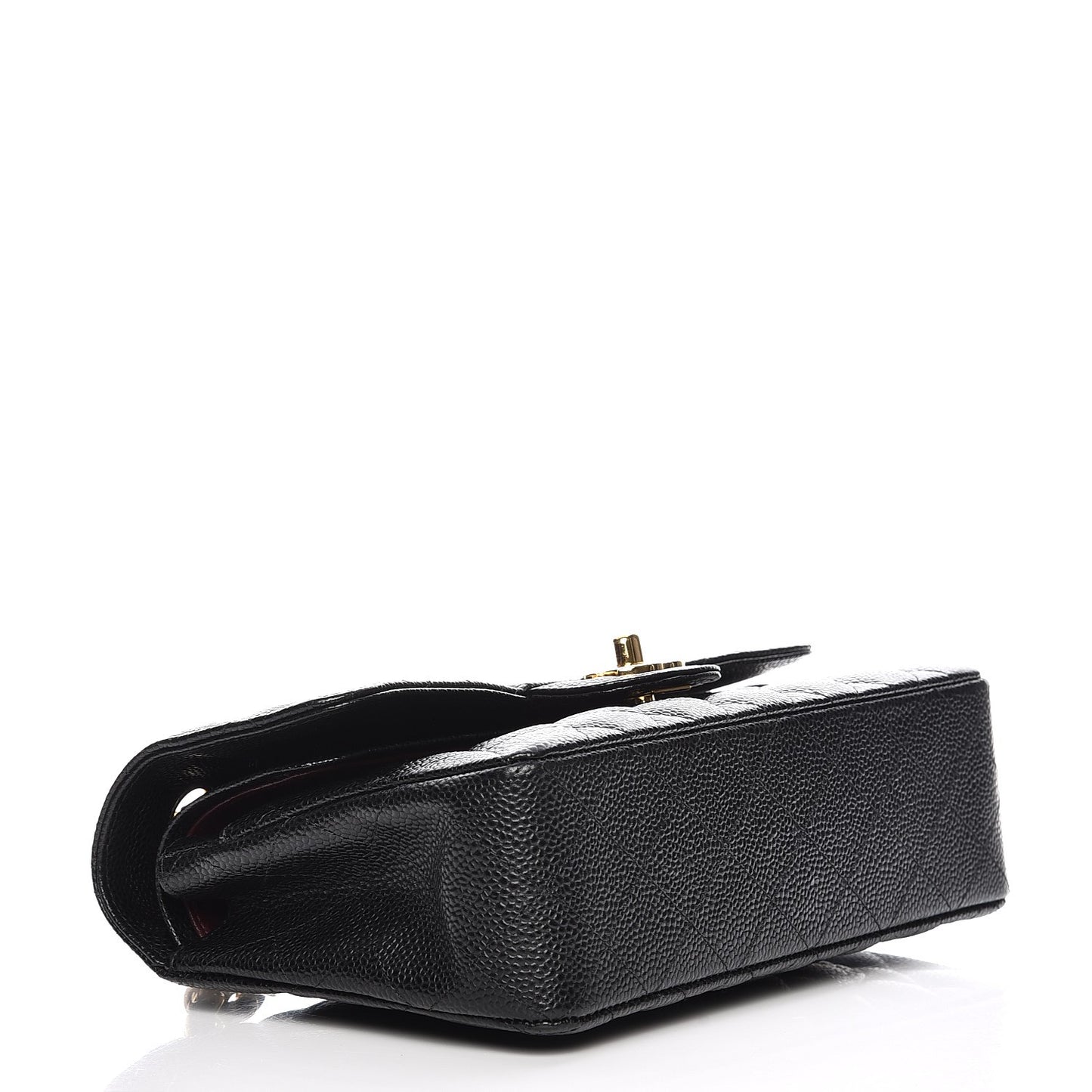 Caviar Quilted Small Double Flap Black