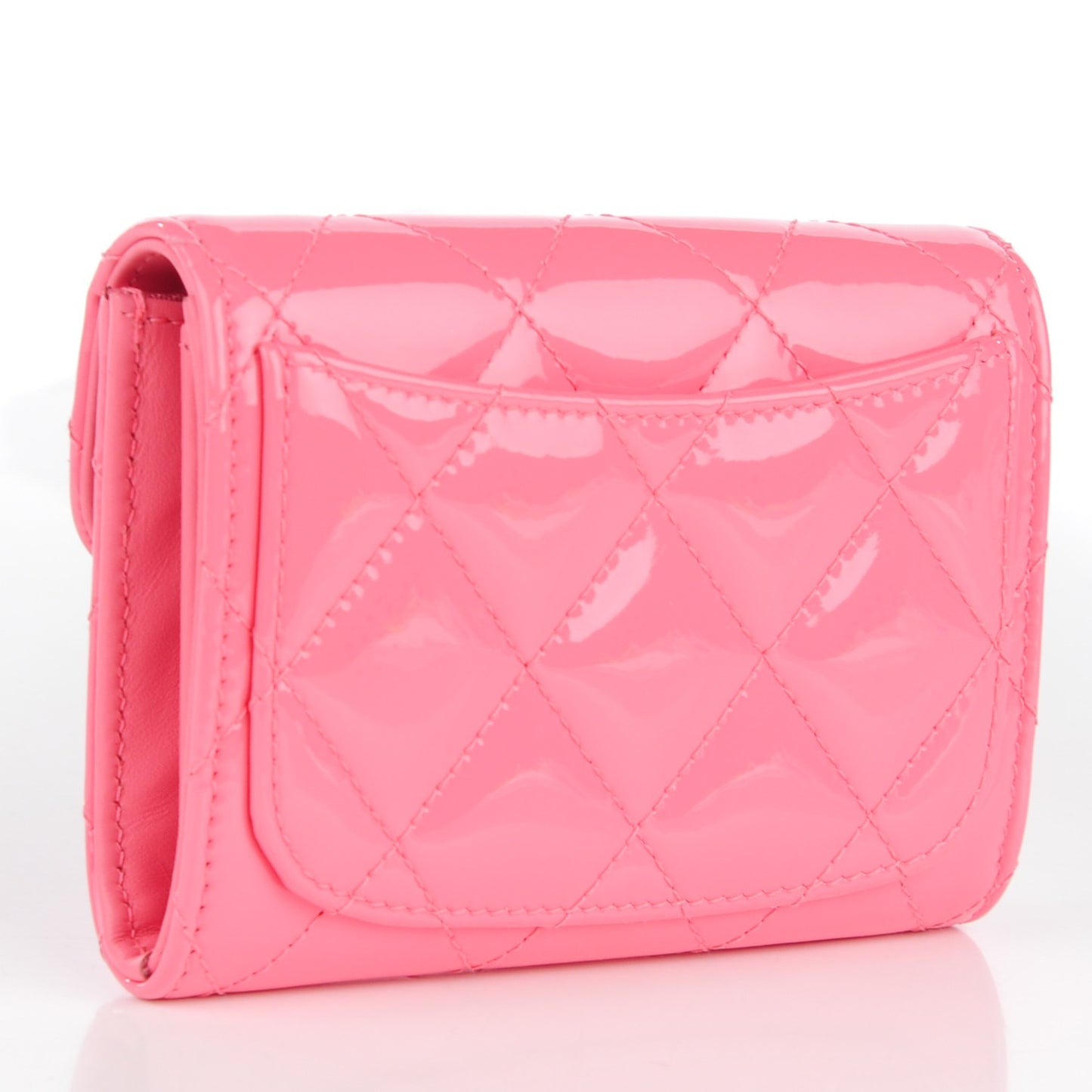 Patent Quilted Coin Purse Pink