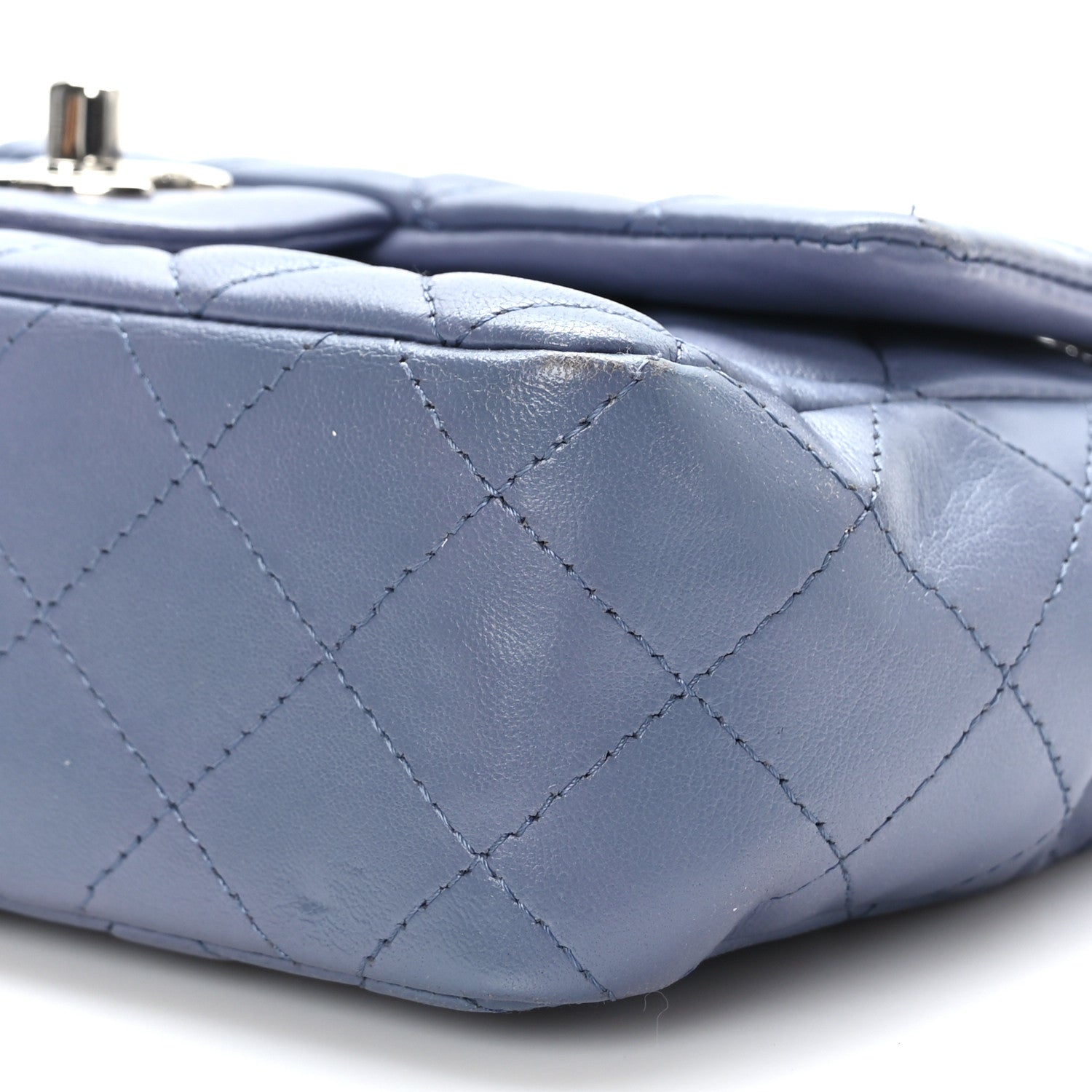 Chanel Lambskin Quilted Mini Rectangular Flap Light Purple 9 of 9