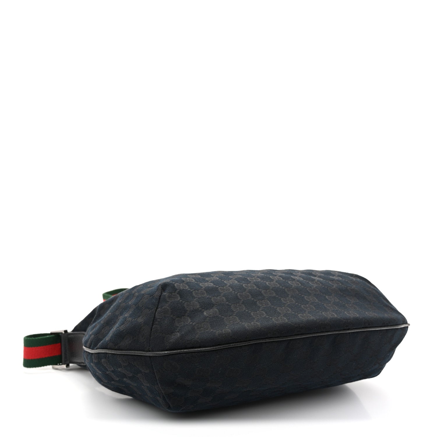 Gucci Monogram Web Medium Half Moon Hobo Black 4 of 10