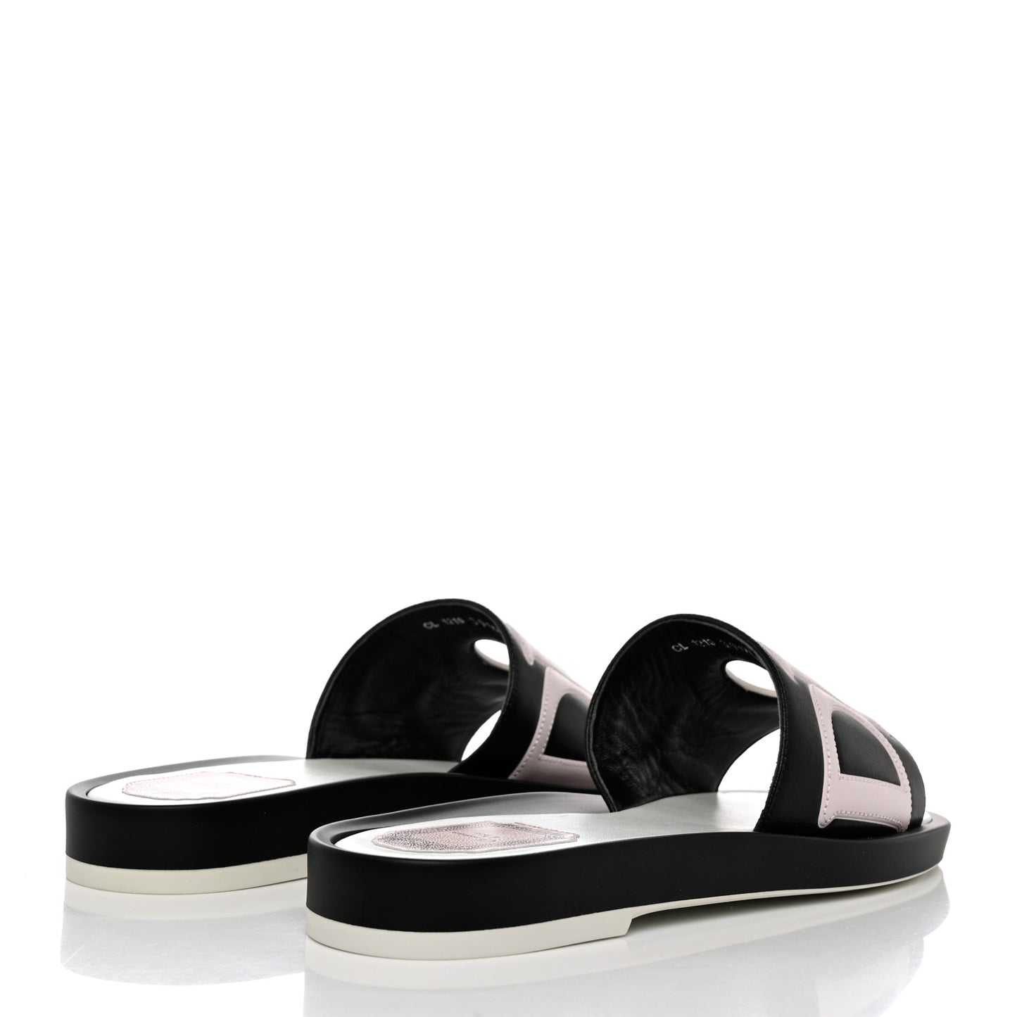 Calfskin Marina Slides 39.5 Black Rose