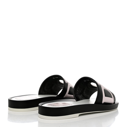 Christian Dior Calfskin Marina Slides 39.5 Black Rose 4 of 9