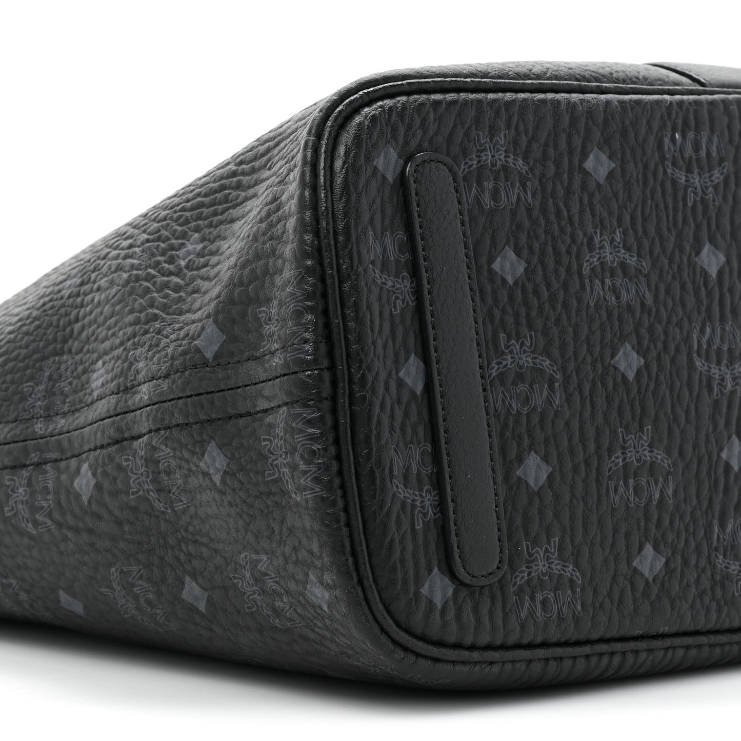 Grained Calfskin Visetos Medium Liz Reversible Shopper Tote Black