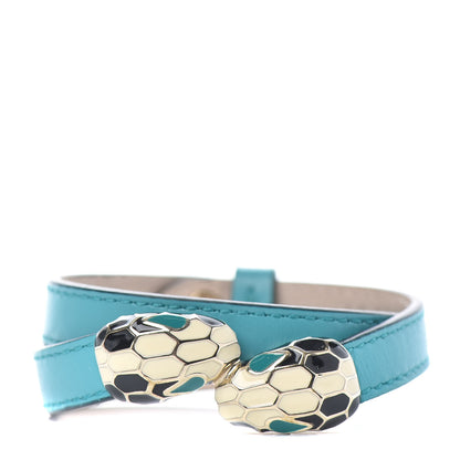 Bulgari Calfskin Serpenti Forever Multi-coiled Bracelet M Aquarelle Turquoise 1 of 4