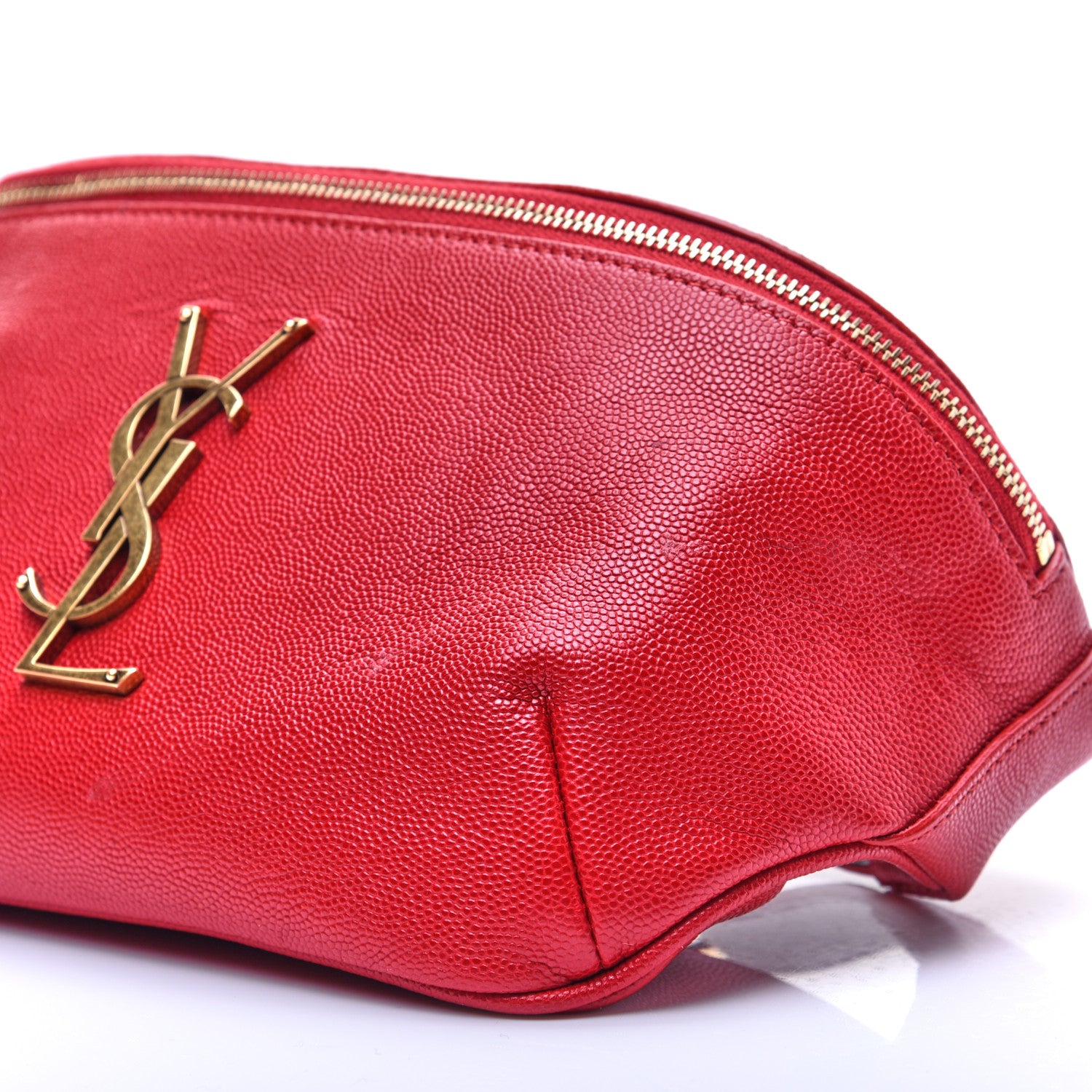 Saint Laurent Grain De Poudre Monogram Belt Bag Rouge Eros 8 of 13