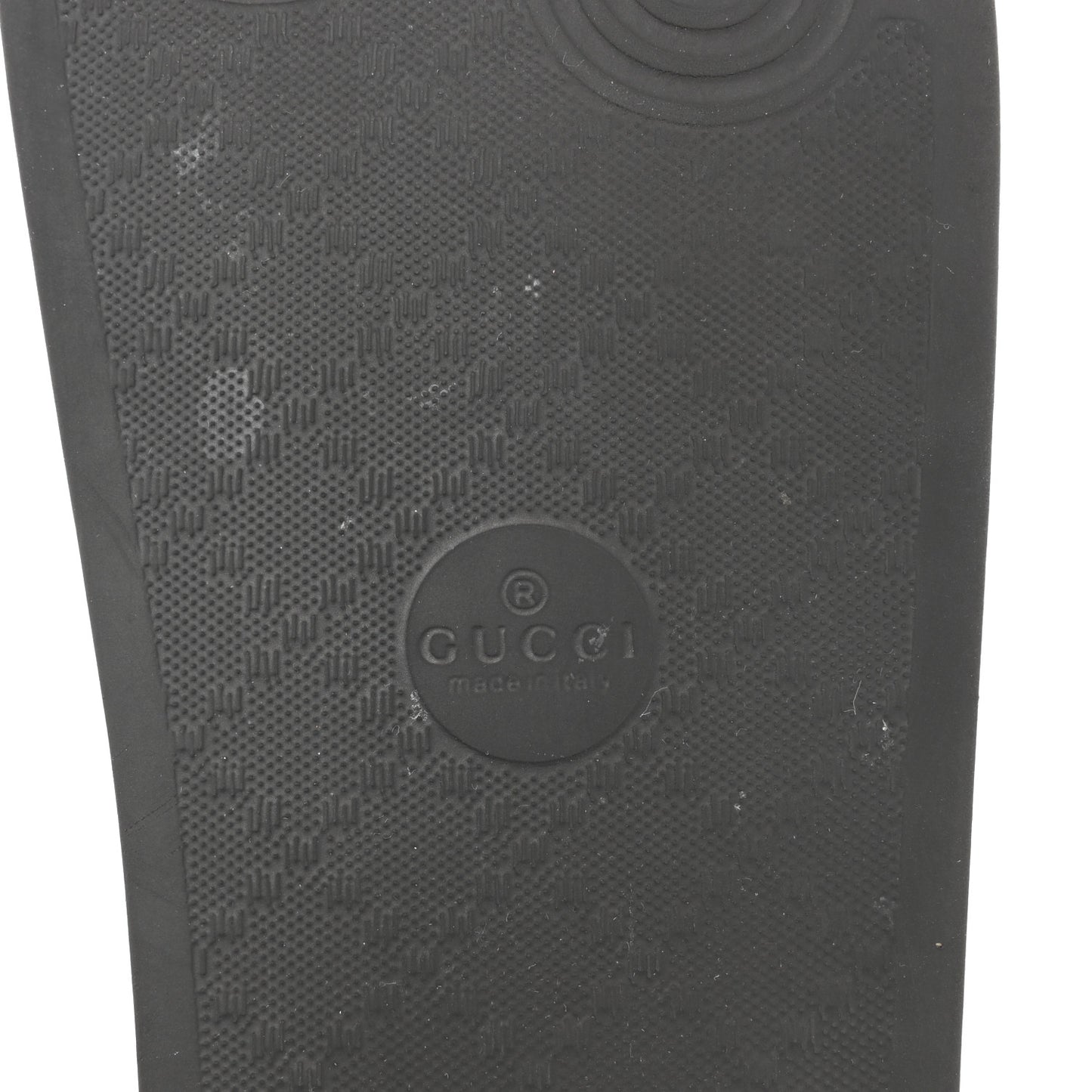 Rubber GG Monogram Perforated Womens Slide Sandals 40 Black