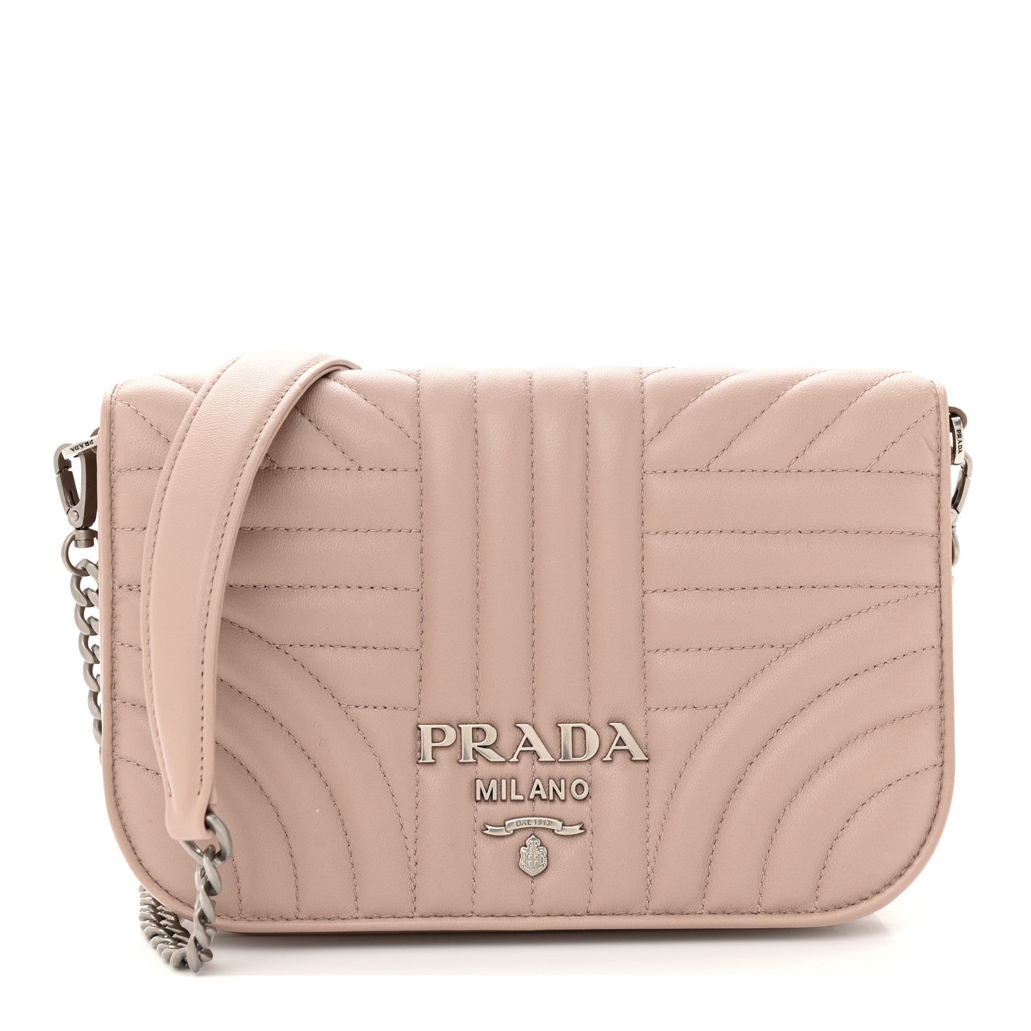 Prada Nappa Impunture Small Diagramme Crossbody Bag Cipria 1 of 13