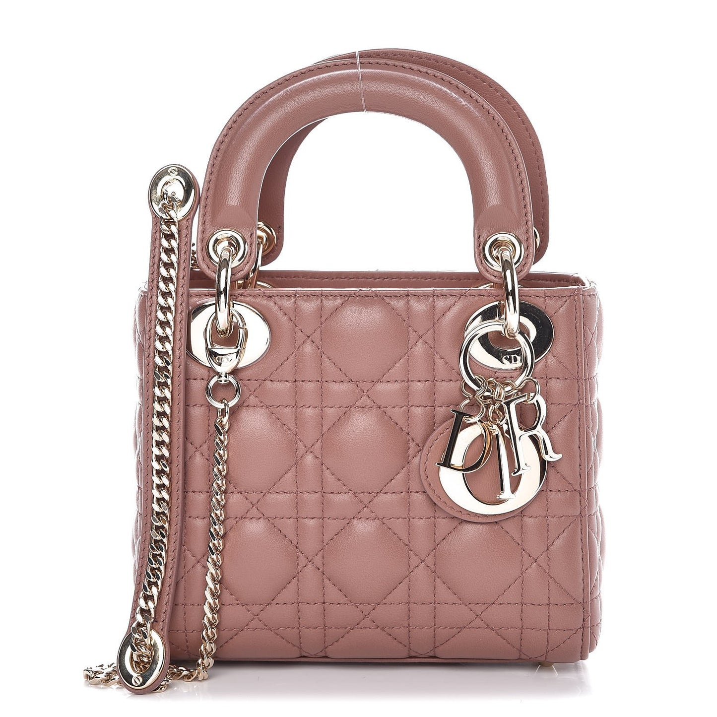 Lambskin Cannage Mini Lady Dior Blush