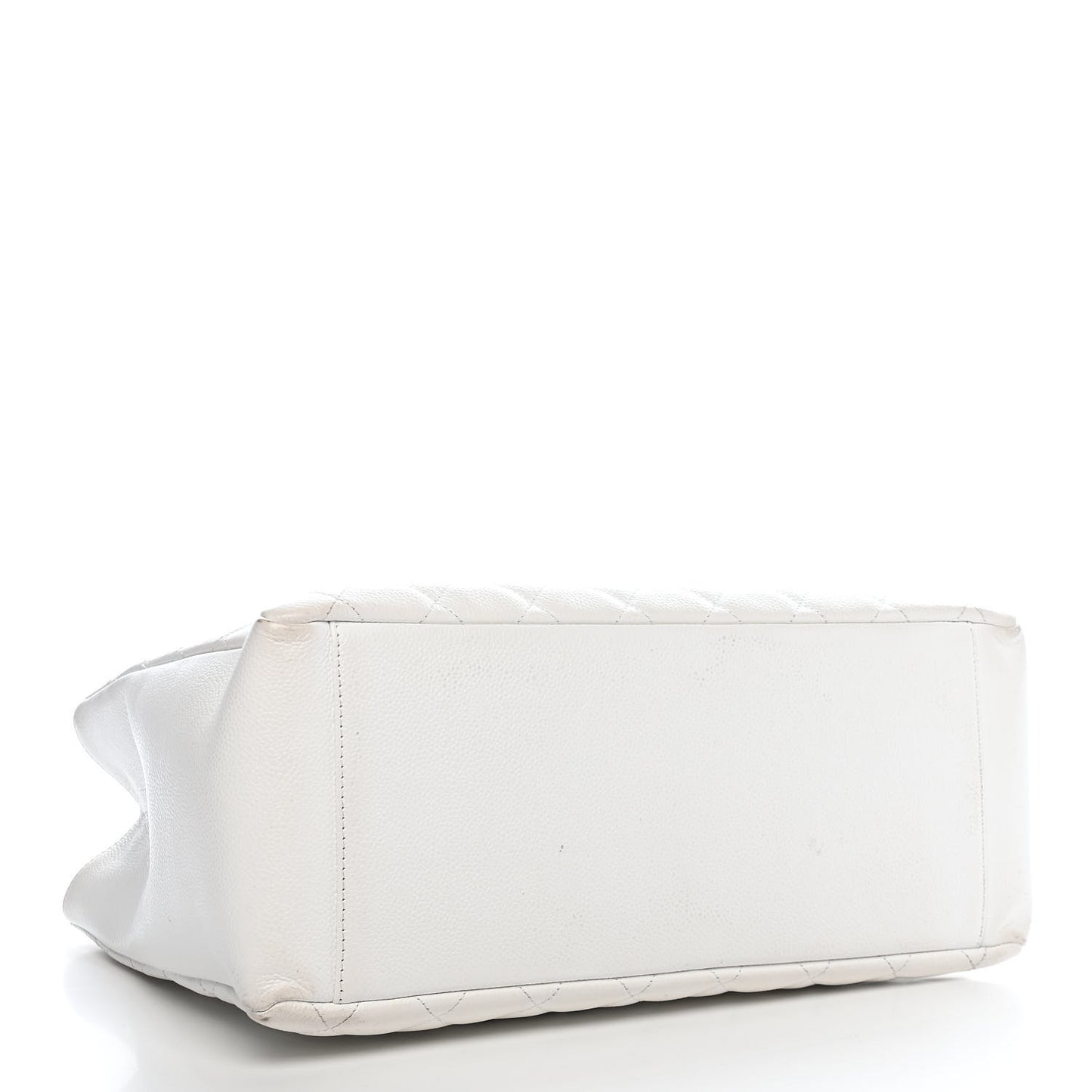 Caviar Quilted Grand Shopping Tote GST White