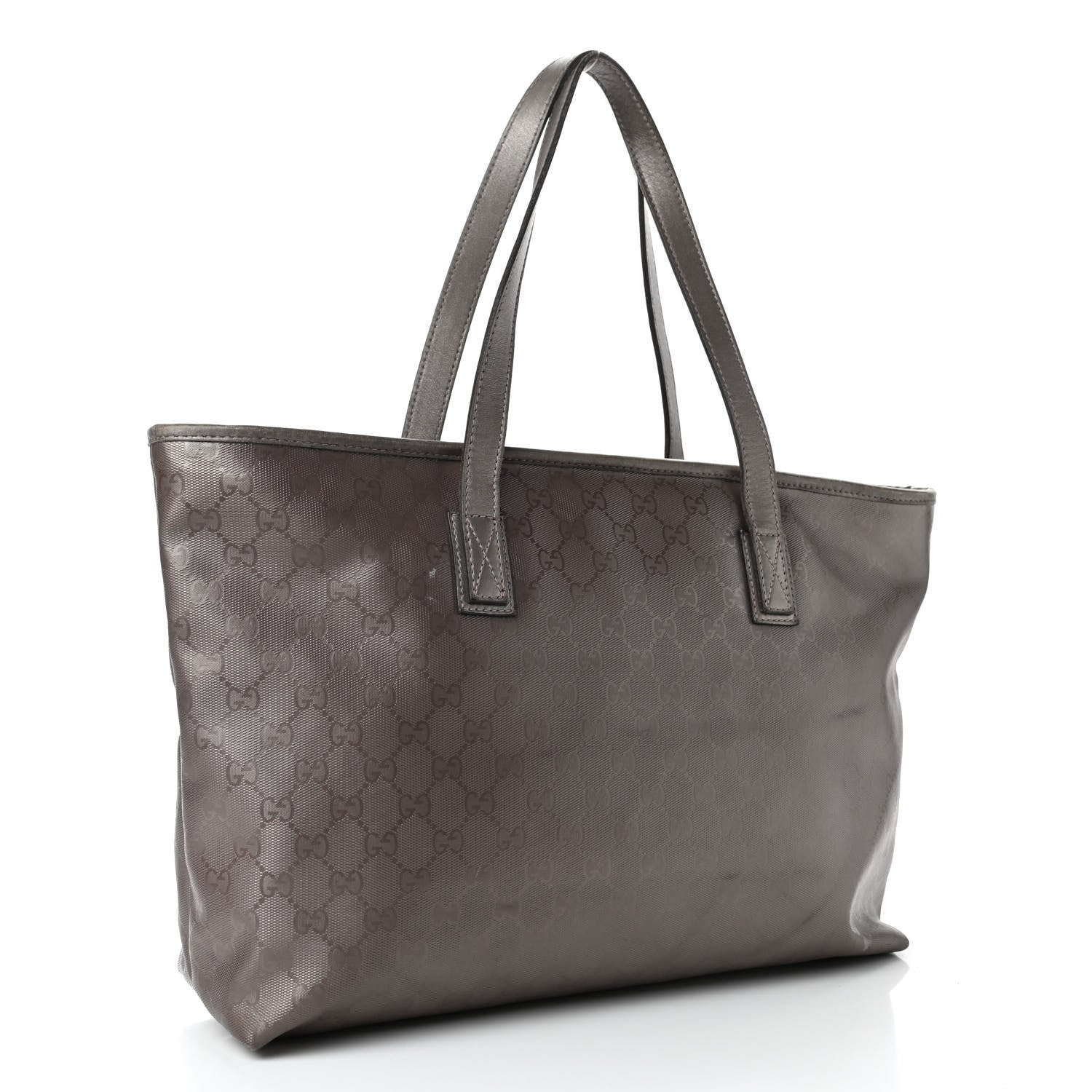 Gucci Imprime Monogram Medium Zippered Shopping Tote Pewter 2 of 7