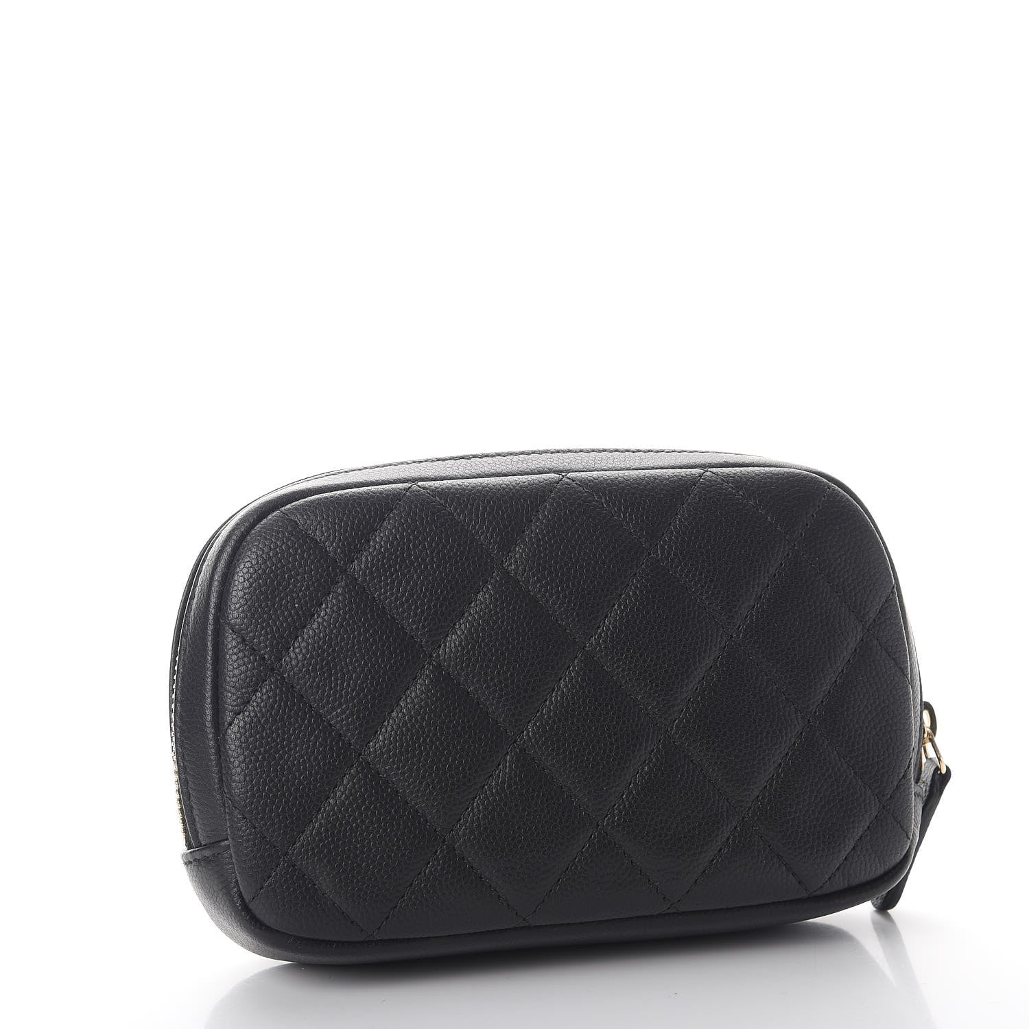 Chanel Caviar Quilted Small Curvy Pouch Cosmetic Case Black 3 of 8