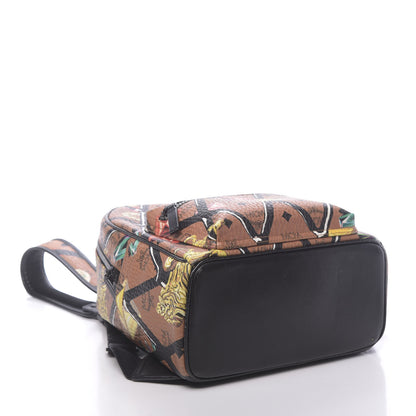 MCM Visetos Calfskin Motif Rombi Lion Printed Small Backpack Cognac 3 of 10
