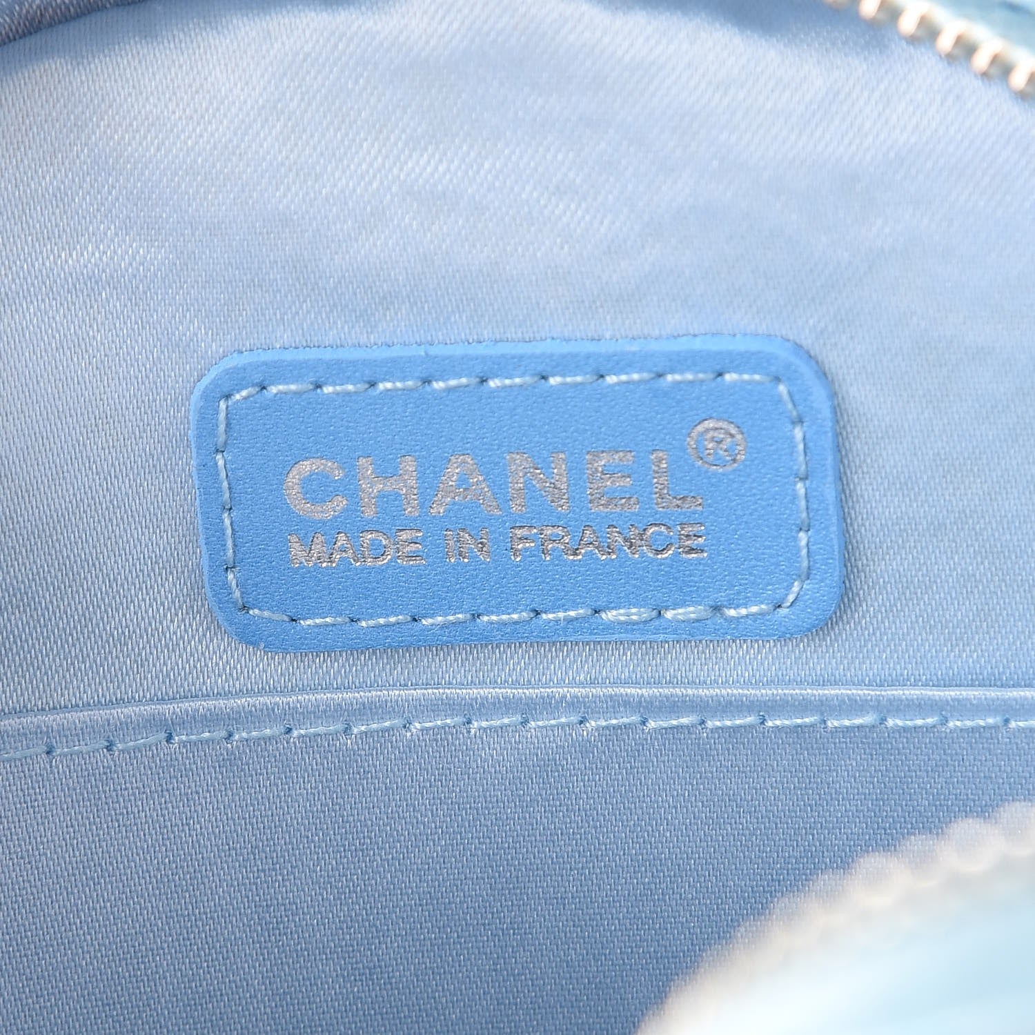 Chanel Nylon Travel Round Pouch Blue 7 of 10